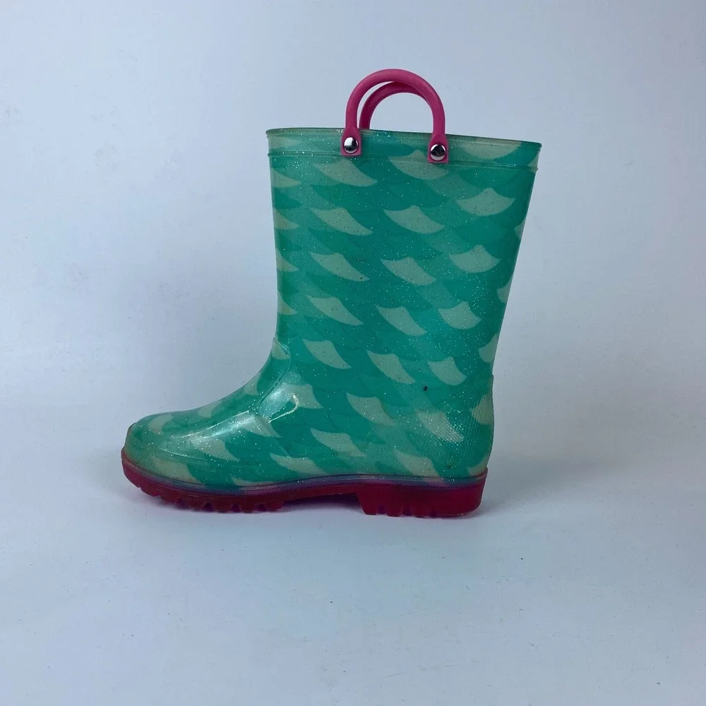 Lilly‎ of New York Loop Handle Rain Boots Toddler Girls Size 1 Mint Green Rubber